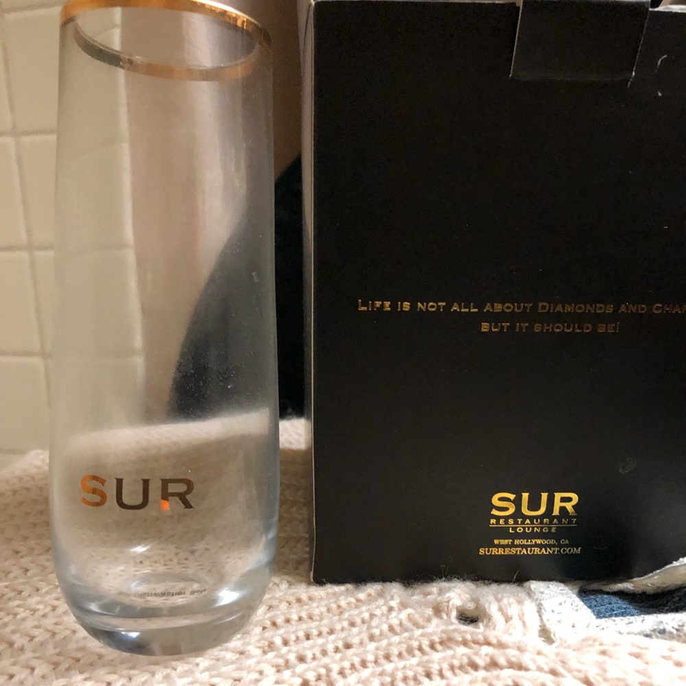 Champagne glassware from Sur restaurant in W. La.